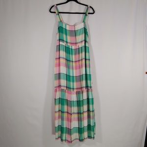 LOFT Women's NWOT sleeveless plaid medium petite maxi dress